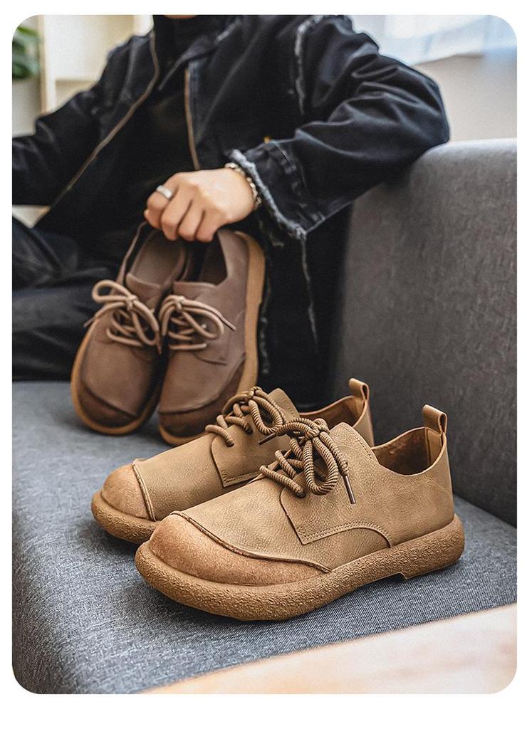 Men's Plus Size Breathable Leather Driving Shoes - Autumn Style, Non-Slip Soft Sole, Fashionable & Versatile.