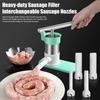 Ensacador de Salsichas Manual Máquina de Enchimento de Salsichas de Aço Inoxidável com Bico Kit para Fazer Salsichas Caseiras para Salsichas Caseiras
