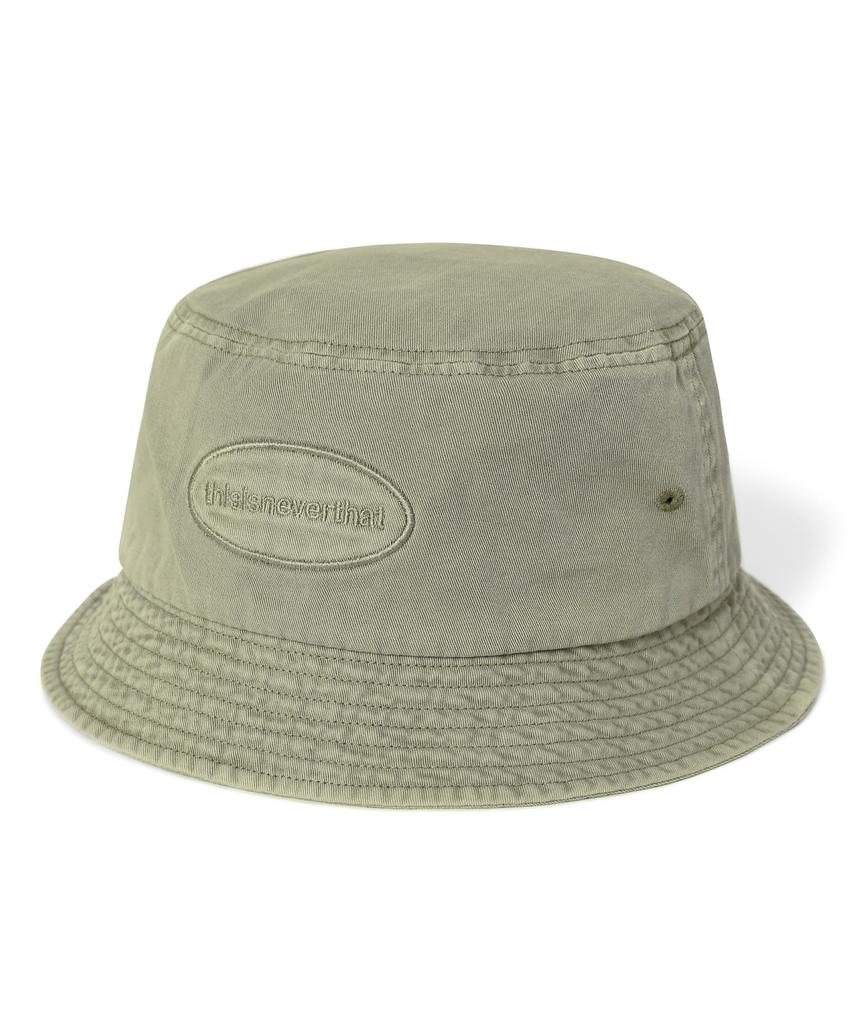 THISISNEVERTHAT Overdyed E/T-Logo Bucket Hat Washed Green