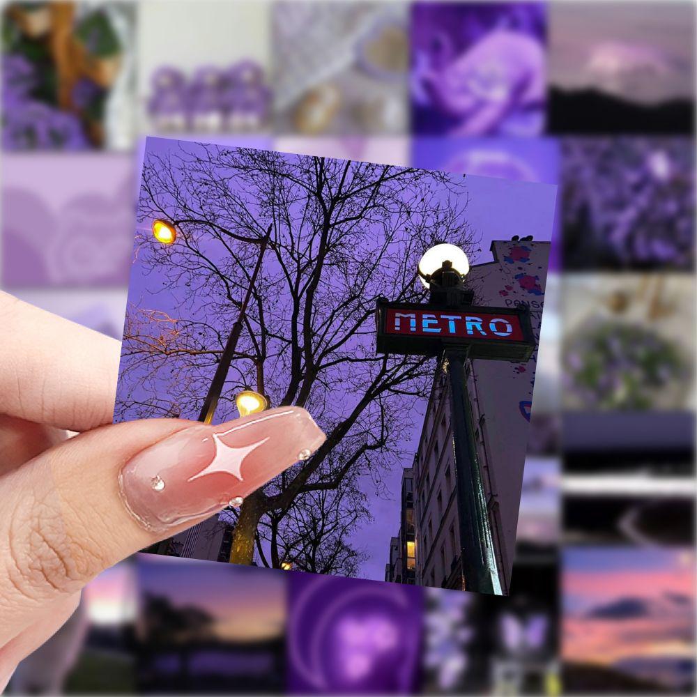 59 Atmospheric Healing Purple Landscape Waterproof Decals for Walls, iPads, and Journals