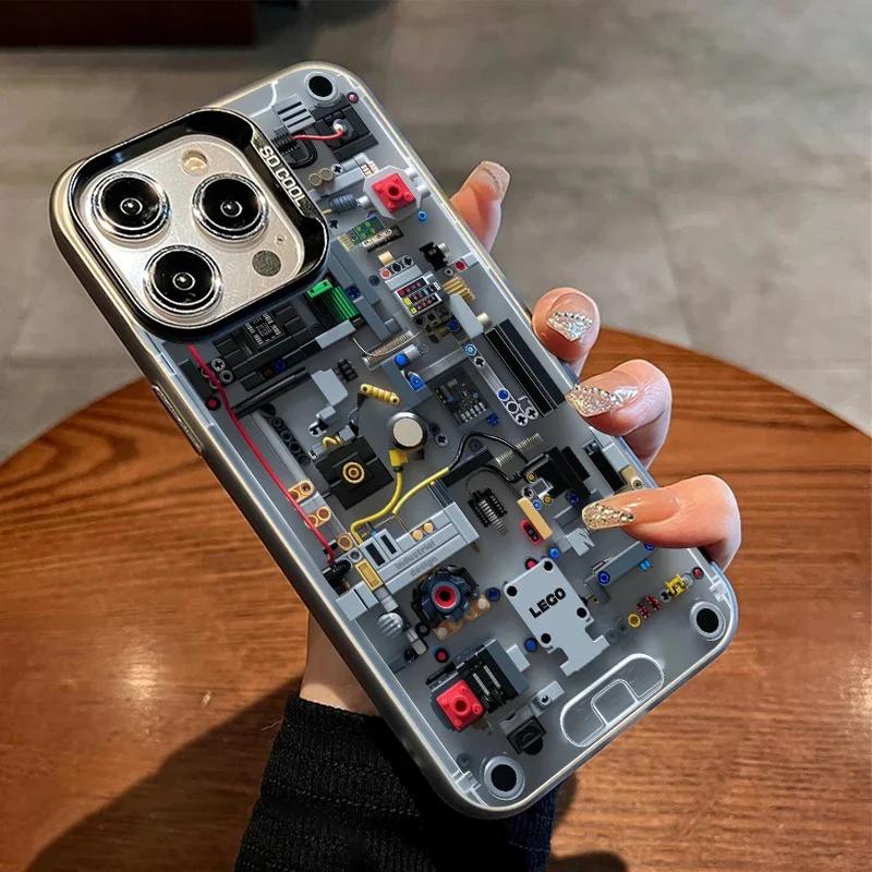 Creative Circuit Board Electroplate Phone Case for Samsung S25 S23 S22 S24 FE Plus Ultra 5G A35 A55 A15 A25 A16 Shockproof Cover