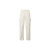 Solid Color Logo Embroidered Mid-Rise Straight-Leg Casual Pants Men Bottoms Beige FB7306-203