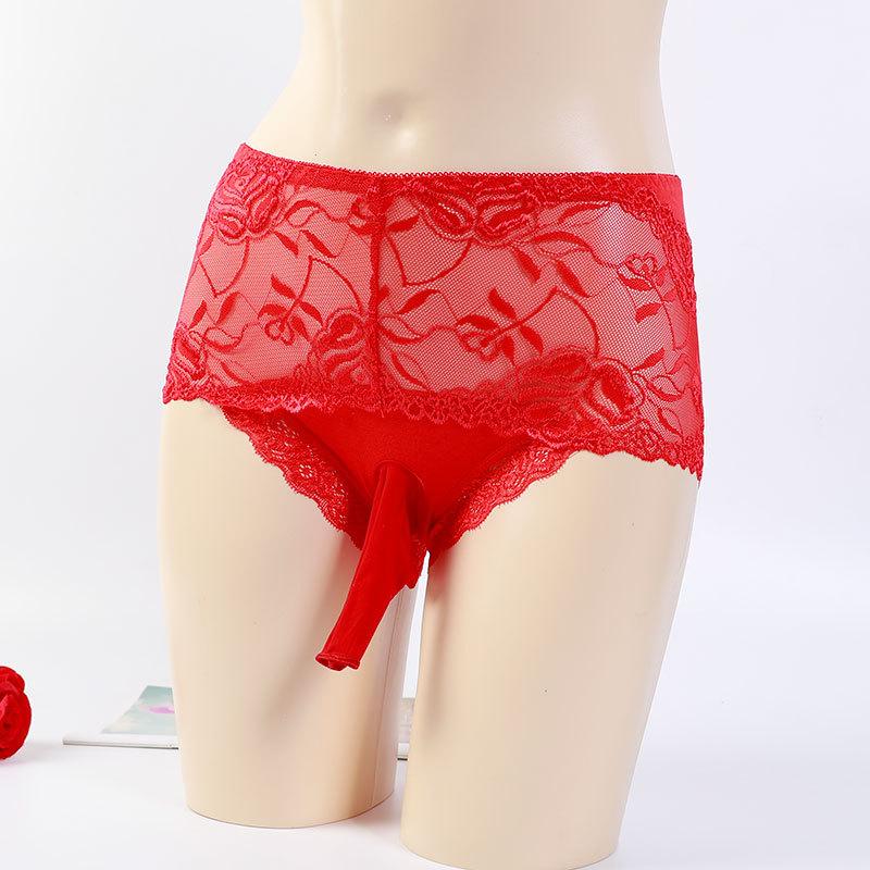 Beschweren über Küsse, japanische Männer Sex JJ Sets aus Strümpfen, Slips, Spitze ultra-dünne nahtlose Slips, Netz atmungsaktiv