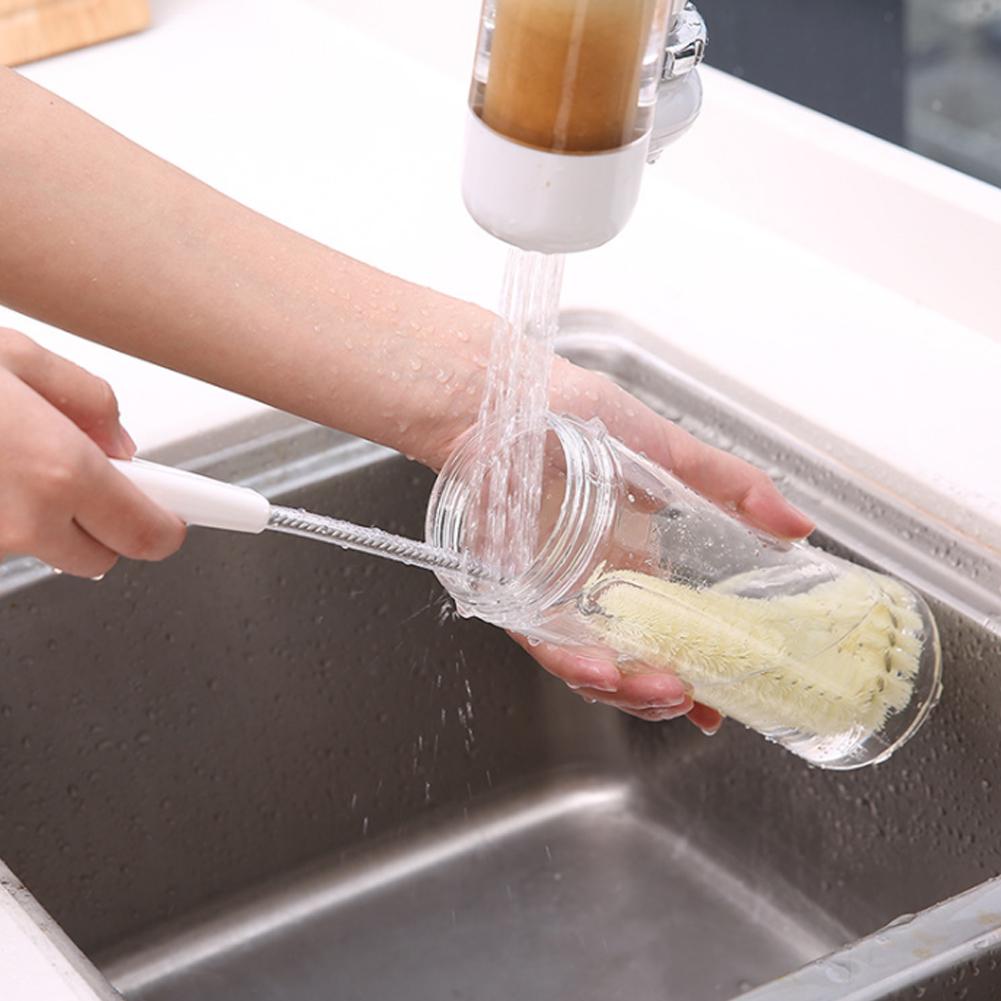 Multifunctional Kitchen Glass Water Bottle Cup Cleaning Brush Pot Cleaner ToolLong Handle