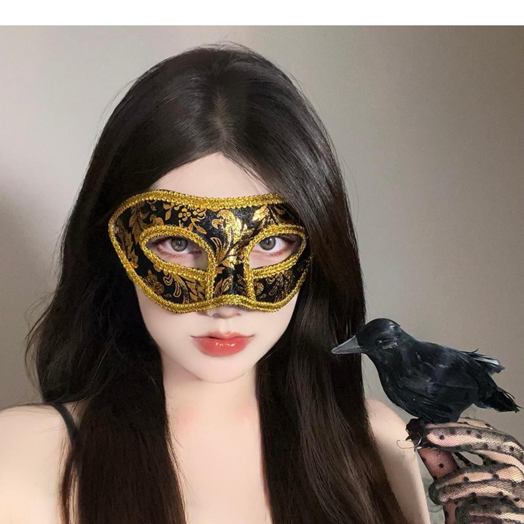 Sexy Spitzen-Halbmaske mit Federn - Halloween-Make-up Maskerade-Party-Accessoire