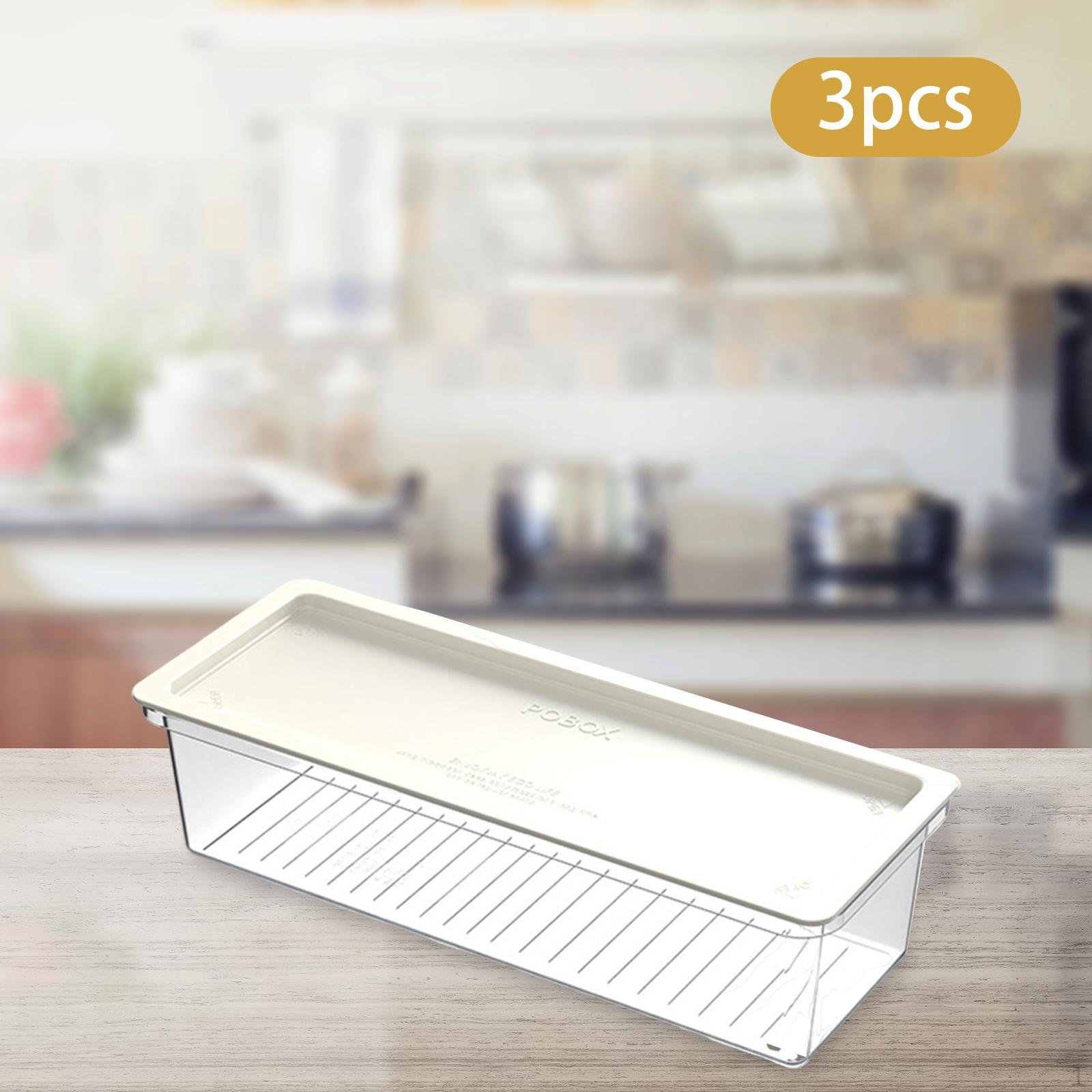 

3 Контейнер-органайзер для хранения спагетти Держатель для длинной лапши для кухни Легкий Прямоугольный White Lid