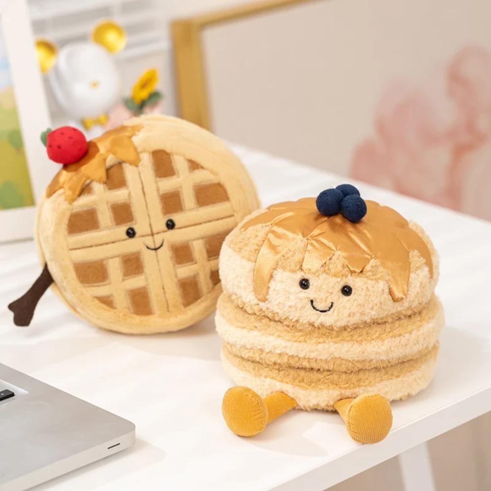 Jucărie de pluș drăguță Seria Deserturi Mâncare umplută Prăjitură,Tartă cu ouă,Waffle,Clătită,Macaron,éclair Păpușă moale Decor pentru casă Cadou pentru copii