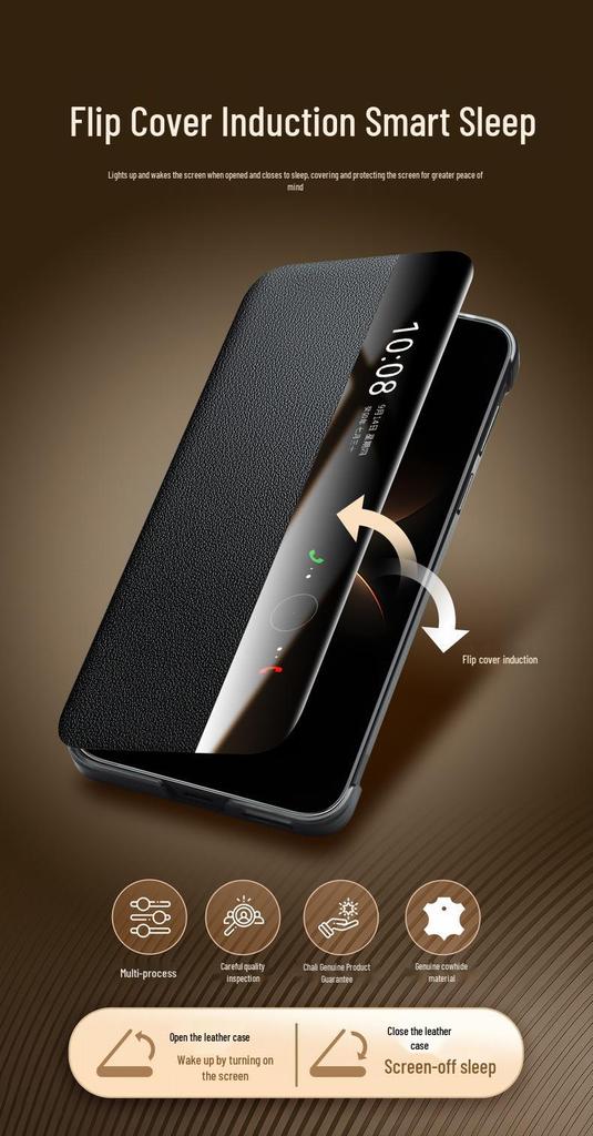 Huawei Mate 80 Pro Max Magnetic Leather Flip Case with Smart Sleep RS Protection