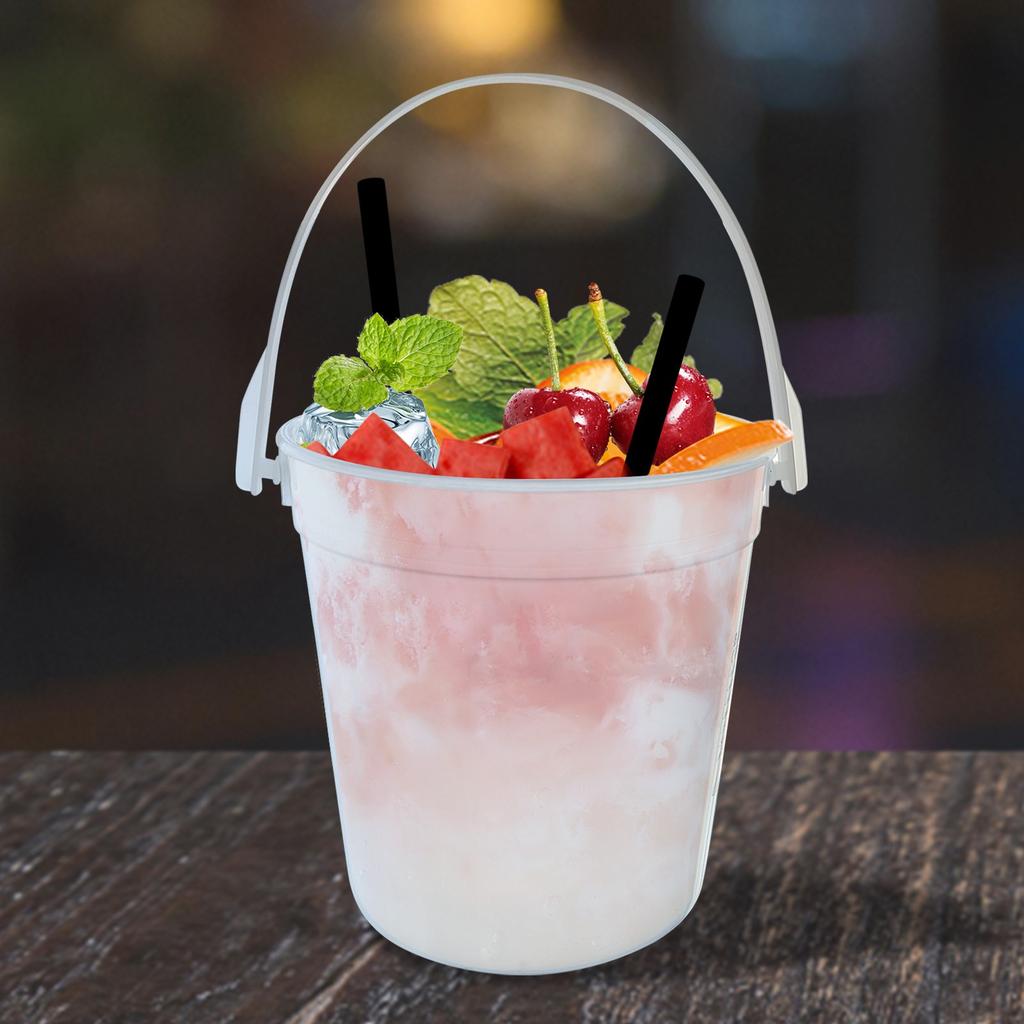 Secchietti da Cocktail in Plastica Per Bevande Una Tazza Idee per Feste Secchi da Punch Riutilizzabili da 32 oz Secchiello per Ghiaccio Secchiello per Frullati Traslucido