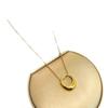 Gold Plated Stainless Steel Twisted Circle Pendant Necklace