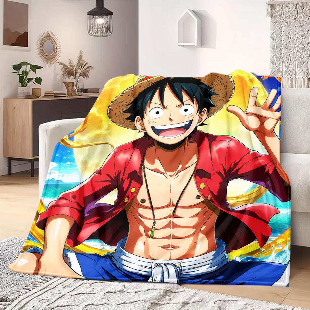 ONE PIECE Monkey D. Luffy Print Blanket Warm Comfortable Flannel Blanket Suitable for Bedrooms,Sofas, Beds,Chairs -QIAO101