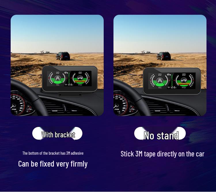 Universal Off-Road Inclinometer HUD with Voltmeter