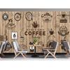 Hand-Painted Coffee Shop Wallpaper Modern Fresh Cafe Restaurant Blackboard Wall Paper 3d Coffee Wall Mural