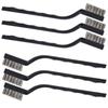 6pc Set Small Wire Brushes Cleaning Brushes For Mechanical Part Derusting Remove Paint Accessories 17cmx1cm Stainless Steel Wire