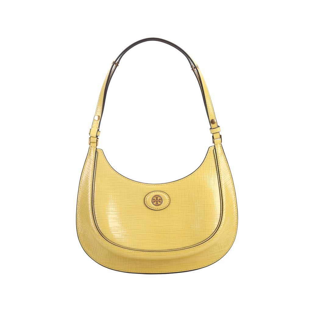 Tory Burch Robinson Magnetic Closure Adjustable Shoulder Strap Leather Crescent Bag Women Handbags Yellow 158509-700