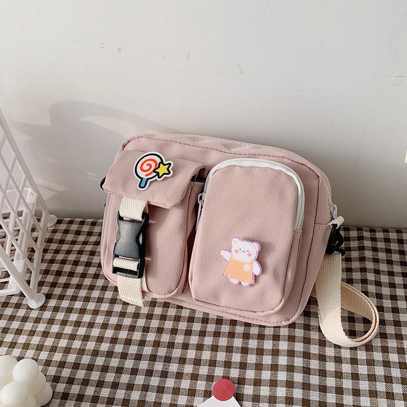 Womens Small Square Canvas Bag With Adjustable Strap And Inner Pocket For Casual Outings