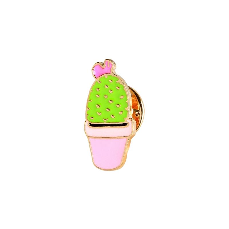 

Fashion Cartoon Green Plant Brooch Potted Cactus Metal Enamel Pins Lapel Jacket Backpack Hat Badge Jewelry Gift For Kids Friends