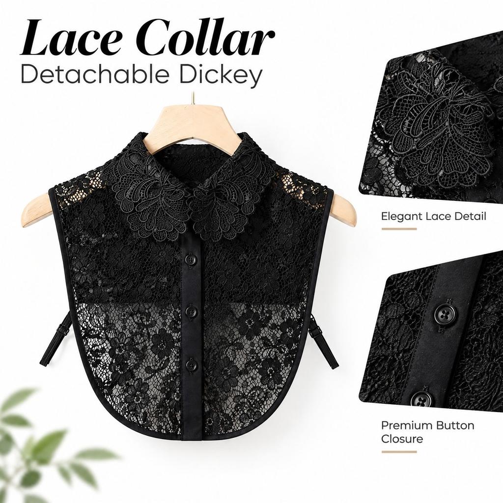 Women's Lace Collar, Korean Shirt Collar Decoration for Fall Winter Sweaters