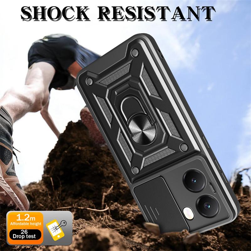 Etui Dla Xiaomi Poco X7 Pro 5G Etui Przesuwany Obiektyw Pierścień Stojak Uchwyt Wstrząsoodporna Pokrowiec dla PocoX7pro Pocco Poko Little X 7 Pro X7Pro