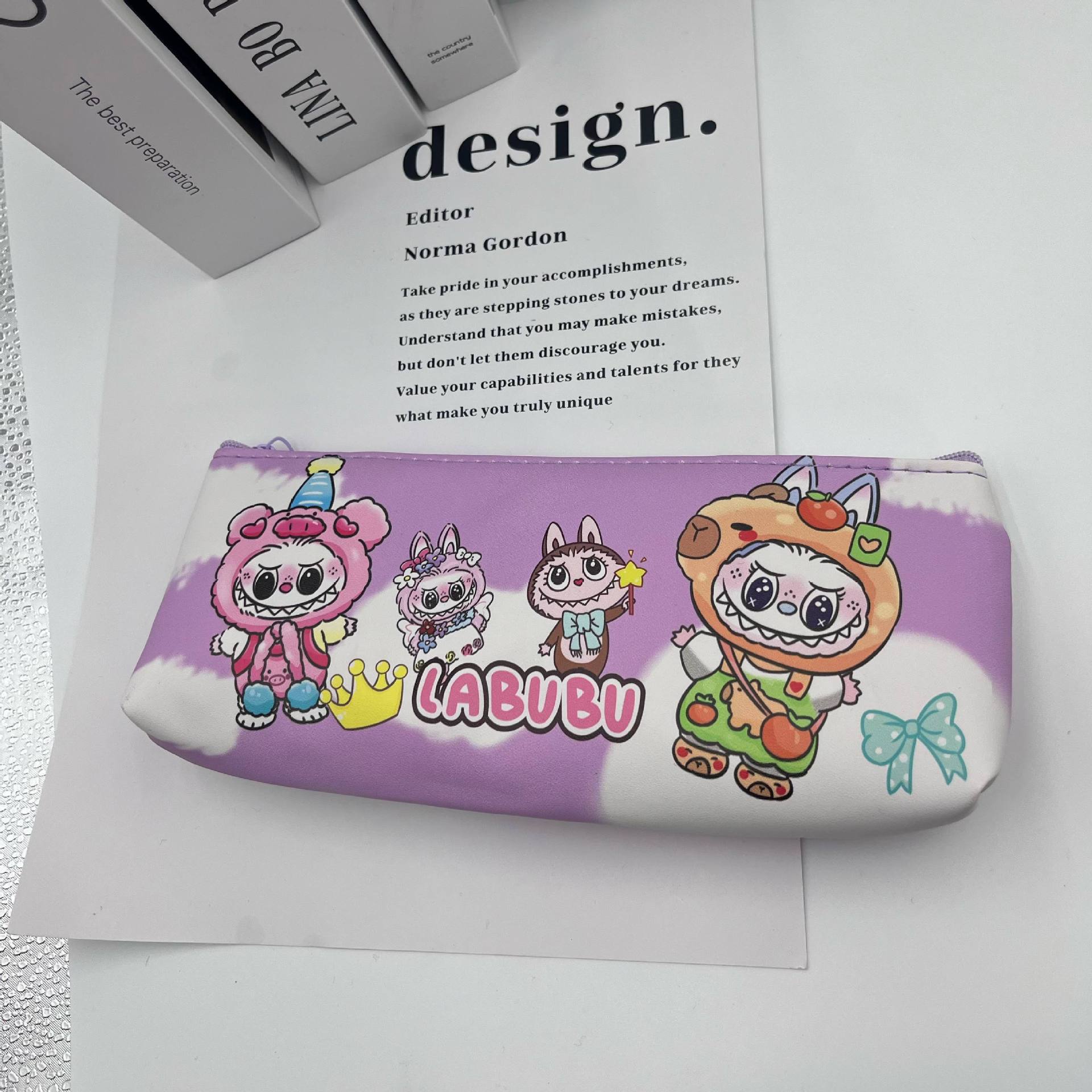 

Cute Milk Huhu Pencil Bag Cartoon Large-capacity Student Stationery Bag High Value Niche Pencil Case лавандовий