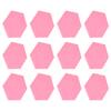 12Pcs Sound Absorption Board Hex Adhesive Acoustic Panels Wedges Wall Soundproof EnclosurePink