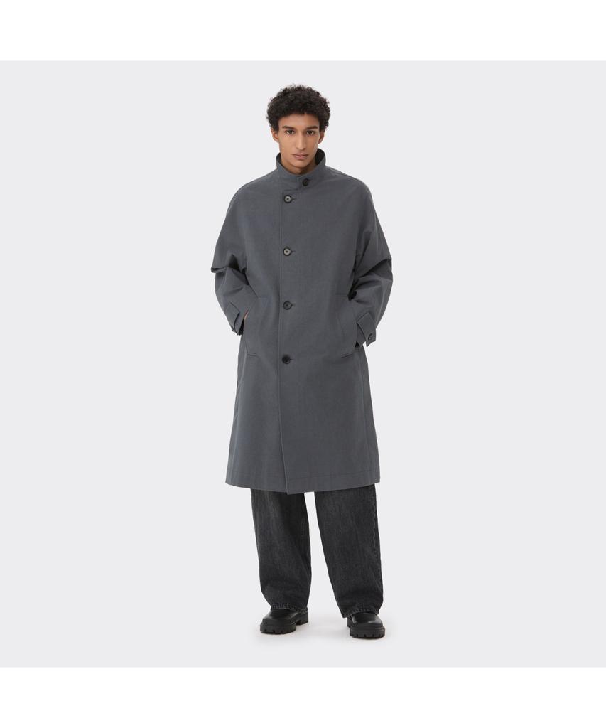 Customellow Gray Highneck Trench Coat Cwcas26111Gyx