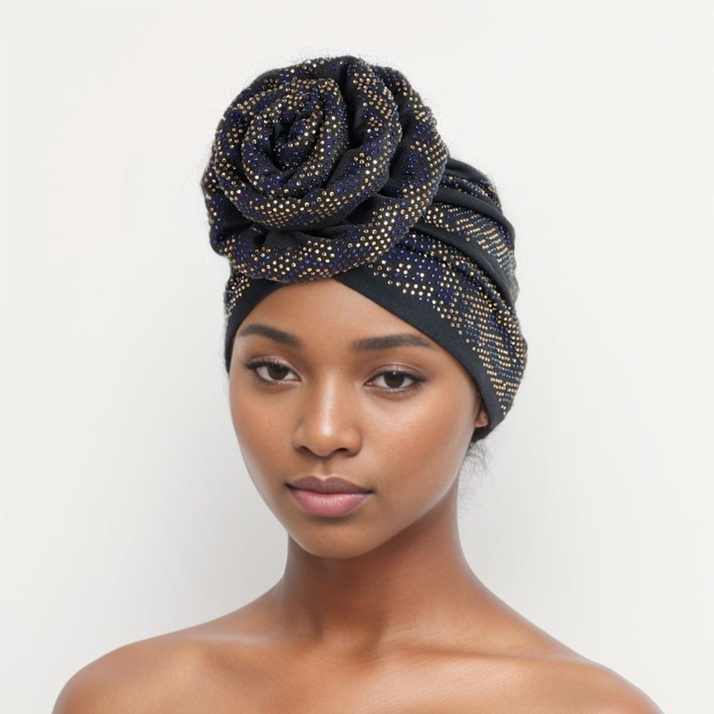 Full Diamonds Donut Turban Caps for Women