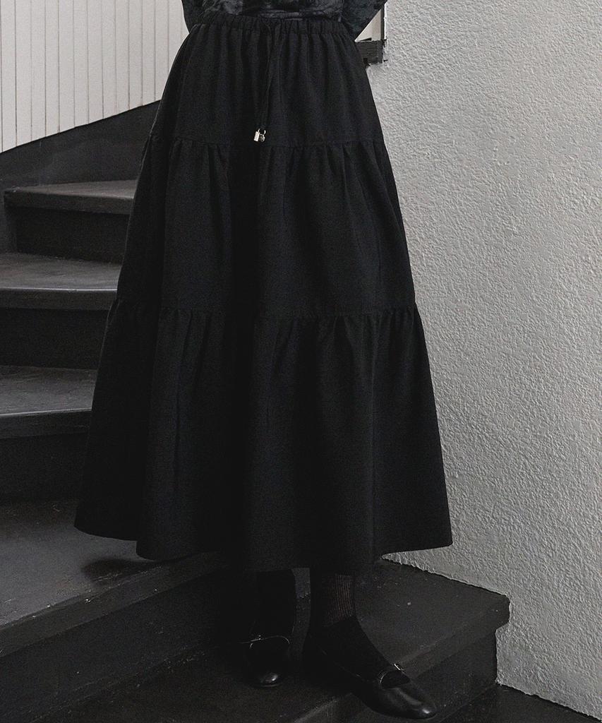 MICANE Lyra Tiered Shirred Long Skirt