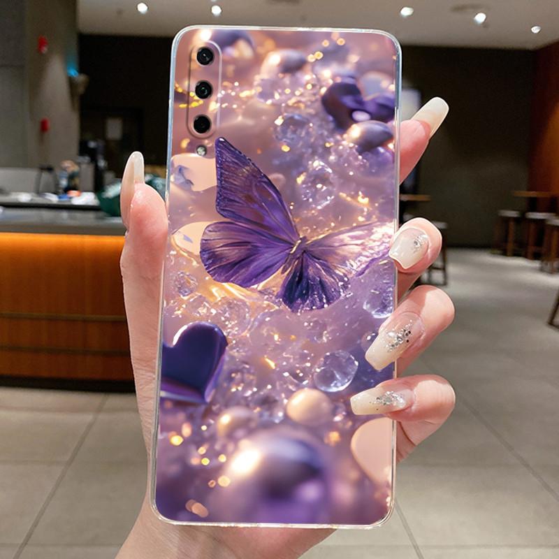 For Honor Play 3 ASK-AL00x Casing Clear Luxury Fashion Butterfly Flowers Soft TPU Silicone Cover Bumper Honor Play3 Phone Case