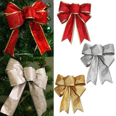 25cm Christmas Tree Bows Large Wreaths Cute Red Bows  Xmas Decor