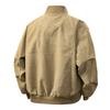 Mens PU Leather Jacket Loose Fit Stand Collar Water Washed Casual Outerwear