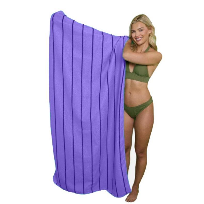 Absorbent Striped Beach Towel Microfiber Large Size Soft Absorbent Bath Towel