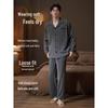 Men's Long-Sleeve Woven Gauze Pajama Set for Spring/Autumn