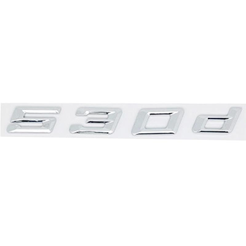 Neues Schriftart Numerisch & Buchstabe ABS Emblem für BMW 5er E39 E60 E61 F10 F11 G30 - 520d 523d 525d 530d 535d 540d Kofferraum Logo Aufkleber pu2