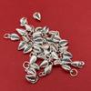 Sterling Silver 999 Ancient Craft Aged Leaf Pendant and Spacer Beads Bracelet Charms for DIY Jewelry Accessories.