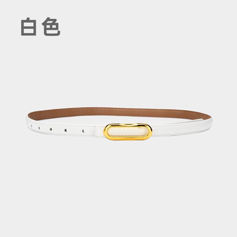 Four Seasons Available New Women'S Small Belt Multi Color Versatile Thin Belt Paired With Jeans Belt, Leather Second Layer Cowhide Belt