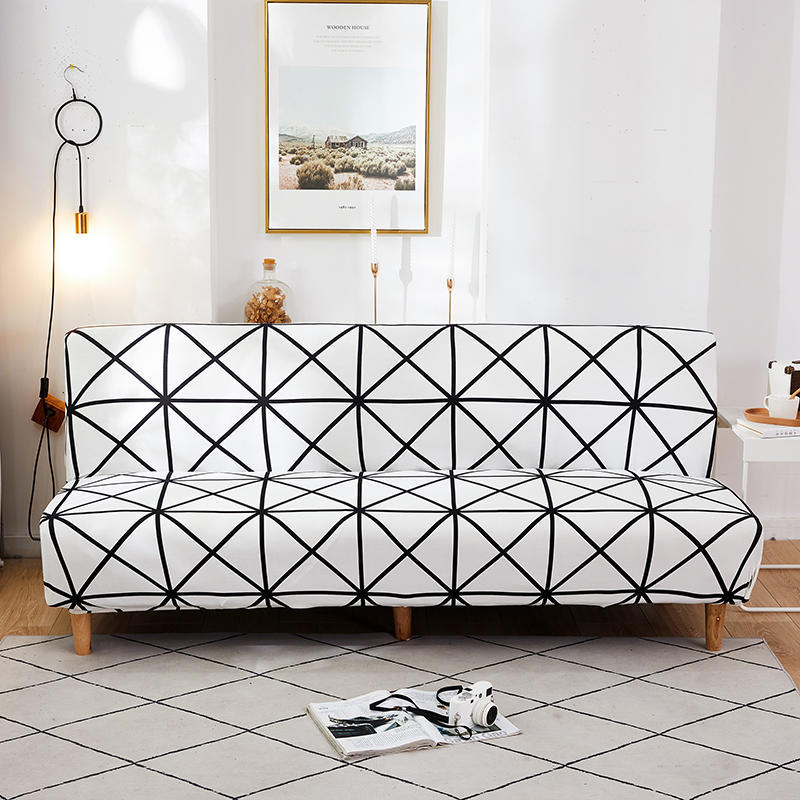 Universal Thickened Elastic Printed Brushed Sofa Bed Cover Without Armrests All-inclusive Fabric Sofa Cover