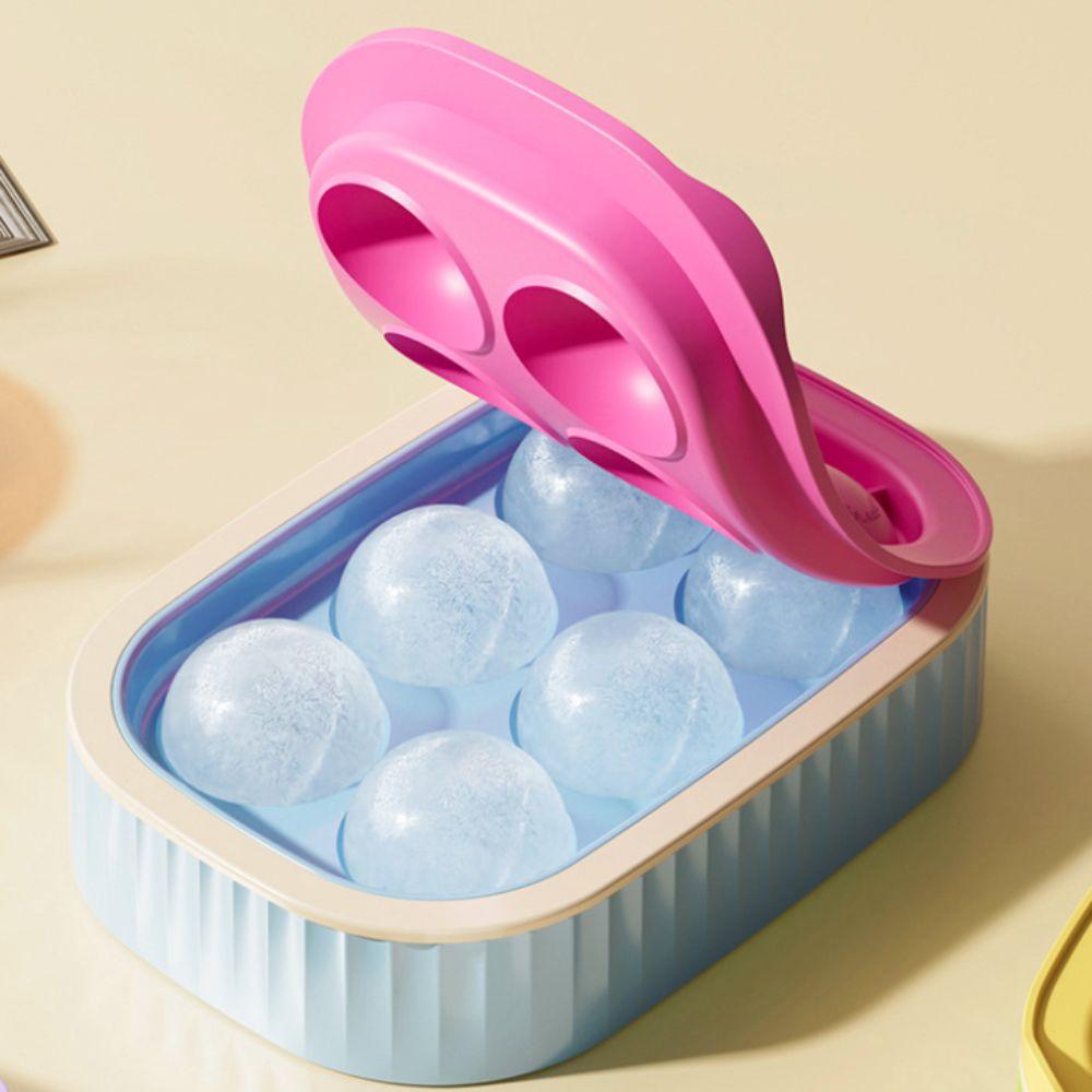 2PCS Silicone Refrigerator Ice Ball Mold Dust Lid Ice Sphere Mold Bar Ice Ball Maker  Easy To Demold