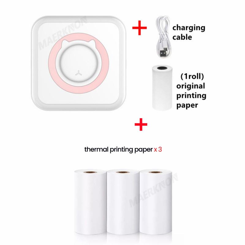 HD Mini Thermal Printer Portable Label Photo Printers Stickers Paper Inkless Wireless Cat Kid Impresora 200dpi Android IOS 57mm