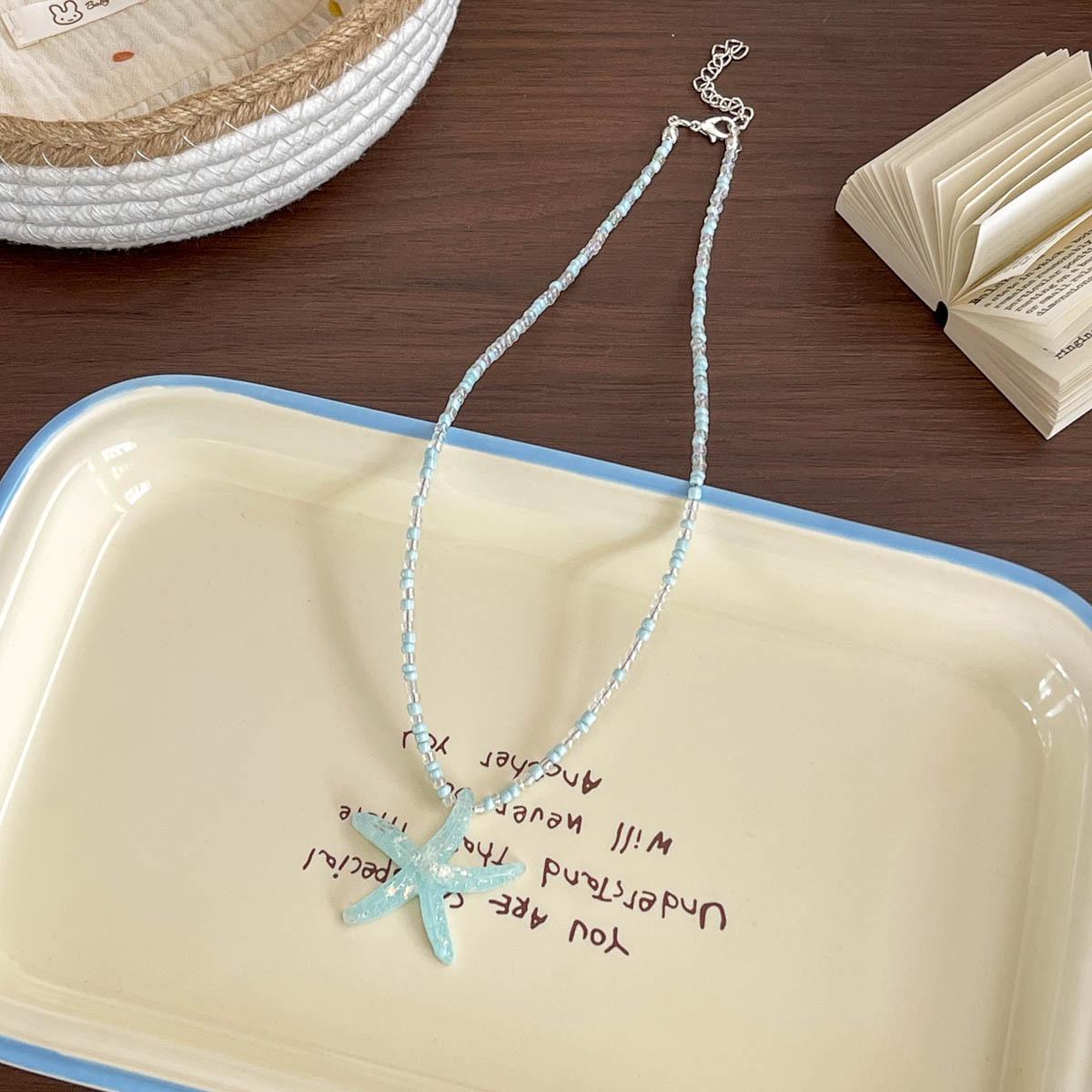 Fresh Style Beaded Shell Cartoon Necklace for Little Girls – Summer Sweet Pendant