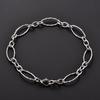 Geometric Stainless Steel Figaro Bracelet Link Oval Hand Chain for Women Men Rhombus Wristband Bangle Anklets Metal Jewelry Gift