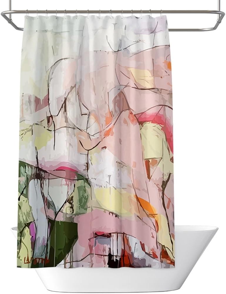 

1 Piece Hand-Painted Marble Shower Curtain Waterproof Thick Polyester Shower Curtain Household Shower Curtain Machine Washable W60H190(CM)-1 Pcs
