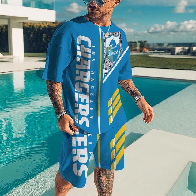 Tricou la modă pentru bărbați, cu pantaloni scurți, în stil stradal de vară - imprimeu 3D, croială largi, hip hop la modă