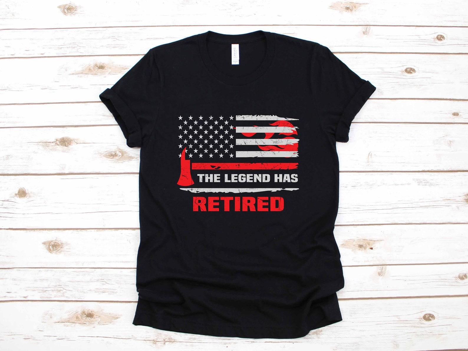Retired Firefighter Legend Retirement Thin Red Line Gift | T-Shirt |T-shirt | T-shirt | T-shirt | Tank Top L
