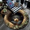 Bear Cub Round Area Rug,Carpet Rug for Living Room Bedroom Sofa Playroom Decor,Non-slip Floor Mat