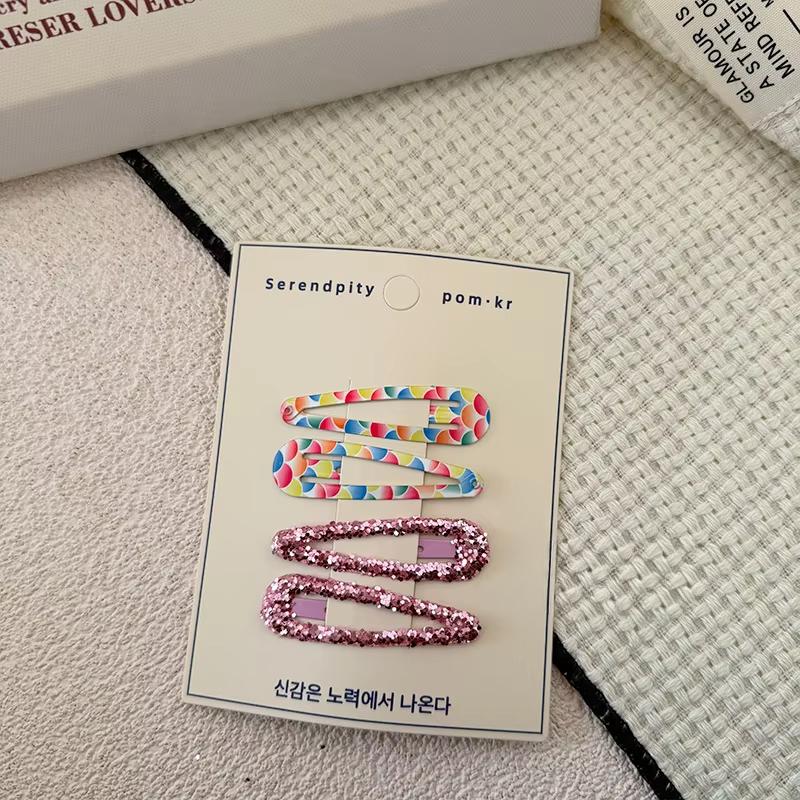 Lot de 4 barrettes d'été pour enfants, jolies pinces à cheveux à paillettes, style dessin animé, accessoires pour cheveux, couvre-chefs, Kawaii, nouvelle collection 2025