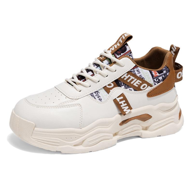 2025 Spring Men's Shoes New Breathable Little White Shoes Men's Trend Versatile Platform Sports Shoes Casual Dad Shoes Men
