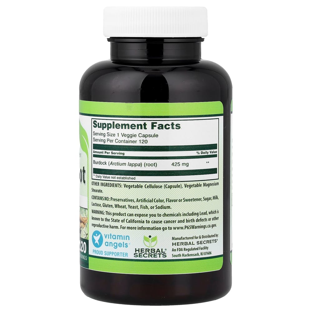 iHerb Burdock Root 425mg Veggie Capsules 120 Tablets
