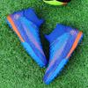 Men's Football Boots Rubber Soft Sole Short-nailed Artificial Turf Leather Youth Kids Football Boots