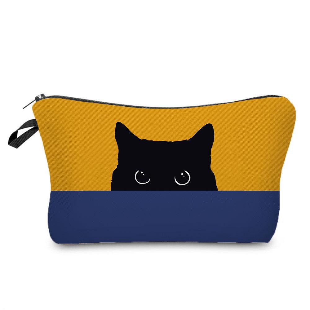 Women Cat Print Cosmetic Bag Toiletries Organize Travel Storage Case  6440